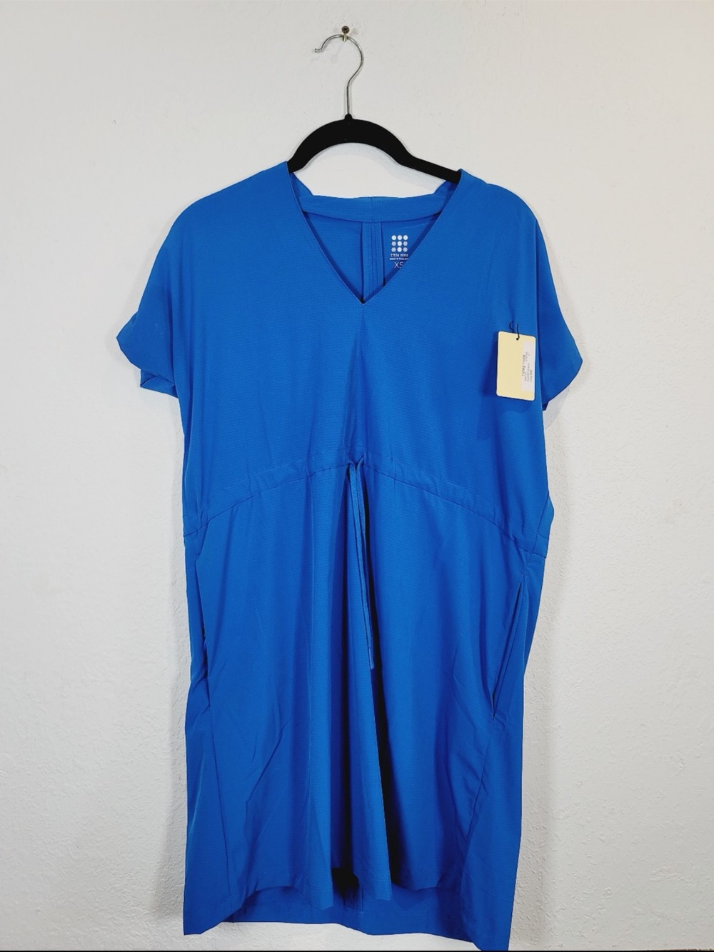 Title Nine Drop Waist Bright Blue V-Neck Shift Dress, Size XS